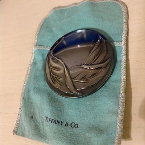 Tiffany & Co. Silverplate Leaf Mirror w/ Original Bag